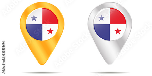 Free Download Map of pins with flag of Panama. On a white background - GFXLoad