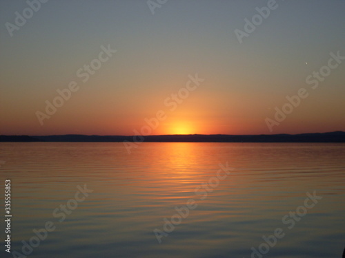 sunset, sea, water, sky, sun, nature, orange, landscape, evening, horizon, reflection, dusk, beautiful, seascape, summer Croatia romantic