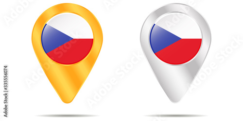 Free Download Map of pins with flag of Hungary. On a white background - GFXLoad
