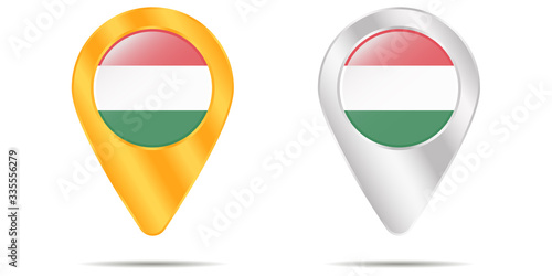 Map of pins with flag of Hungary. On a white background Free Download Map of pins with flag of Hungary. On a white background - GFXLoad