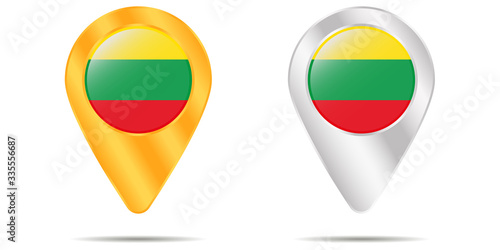 Map of pins with flag of Lithuania. On a white background. Vector Free Download Map of pins with flag of Lithuania. On a white background. Vector - GFXLoad