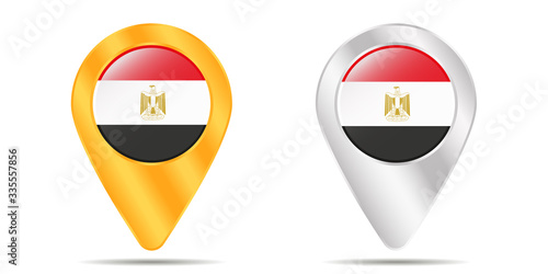 Free Download Map of pins with flag of Egypt. On a white background - GFXLoad