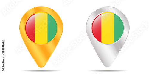 Map of pins with flag of Guinea. On a white background Free Download Map of pins with flag of Guinea. On a white background - GFXLoad