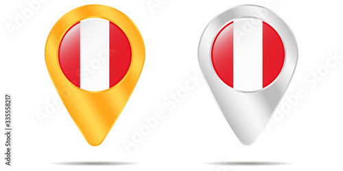 Map of pins with flag of Peru. On a white background. Vector Free Download Map of pins with flag of Peru. On a white background. Vector - GFXLoad