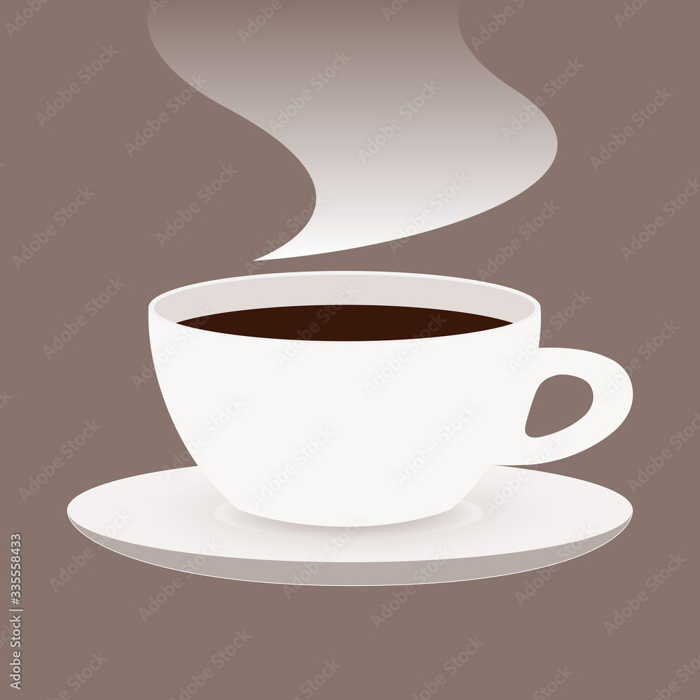 Cup of coffee. Coffee logo. Background brown. Cup of coffee. Coffee logo. Background brown.
