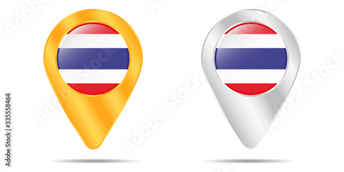 Map of pins with flag of Thailand. On a white background Free Download Map of pins with flag of Thailand. On a white background - GFXLoad