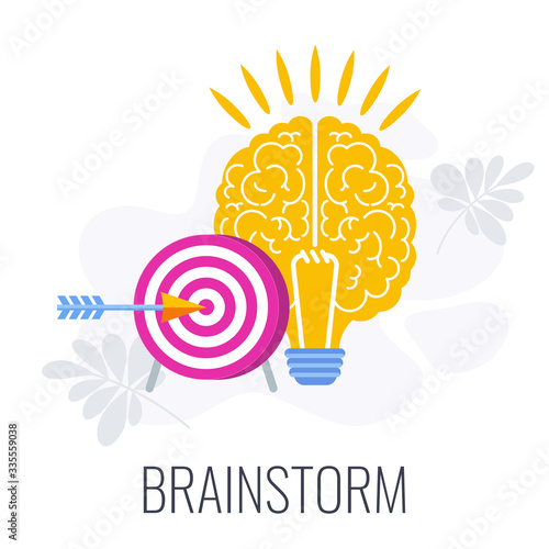 Brainstorming icons. Creative technique for generating ideas.