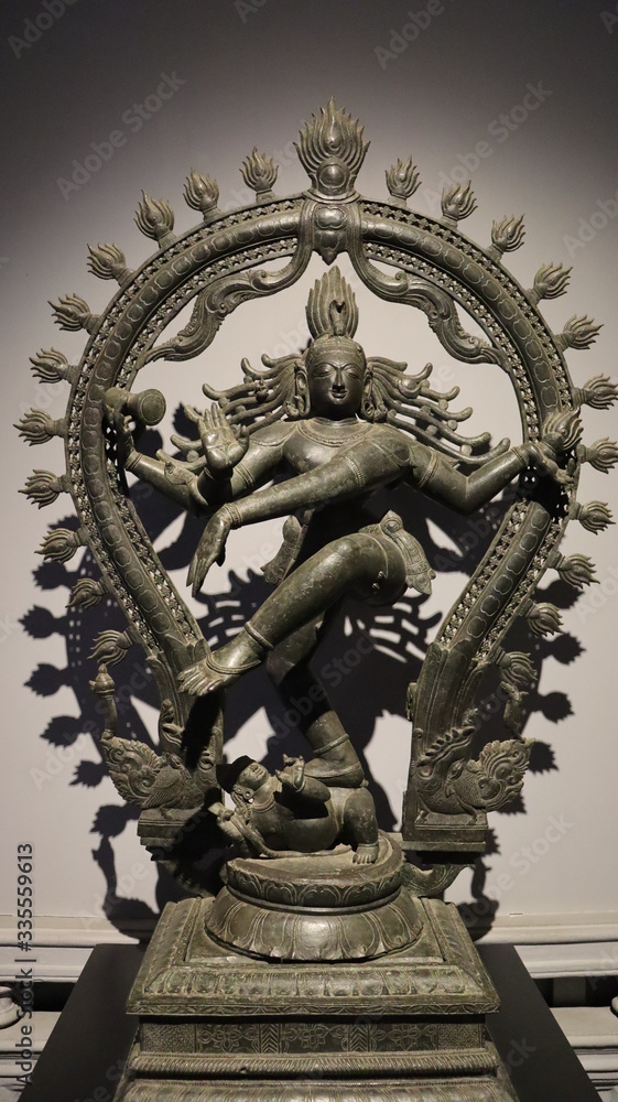 Mumbai, Maharastra/India- March 31 2020: Close up of the dancing Nataraja statue- Hindu God of the end.