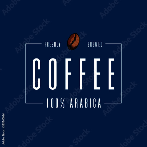 Coffee Bean Modern Logo-Badge-White