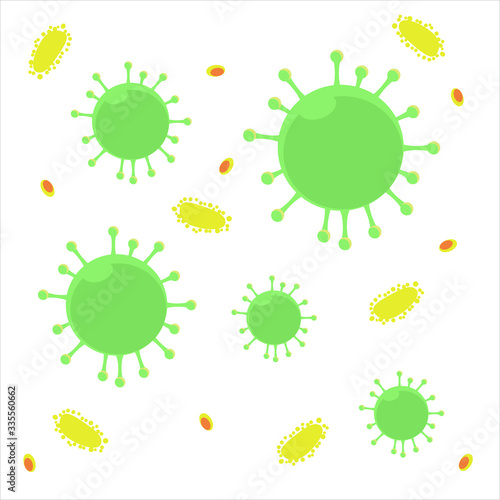 green virus coronavirus on a white background covid-19