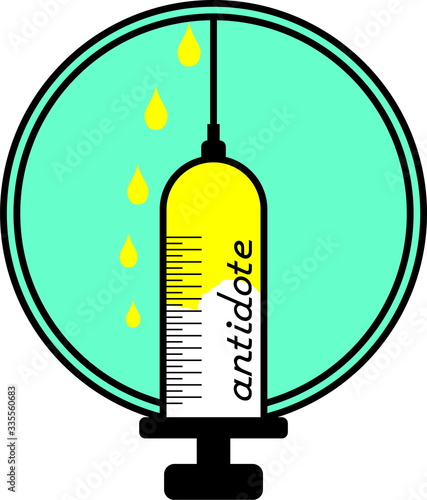 Medical Syringe colorful Icon, Syringe with antidote