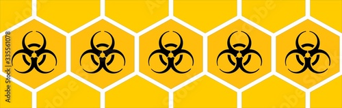 International biological hazard graphic symbol used during contamination with infectious diseases.