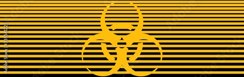 International biological hazard graphic symbol used during contamination with infectious diseases.