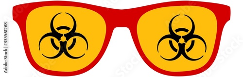 International biological hazard graphic symbol used during contamination with infectious diseases.