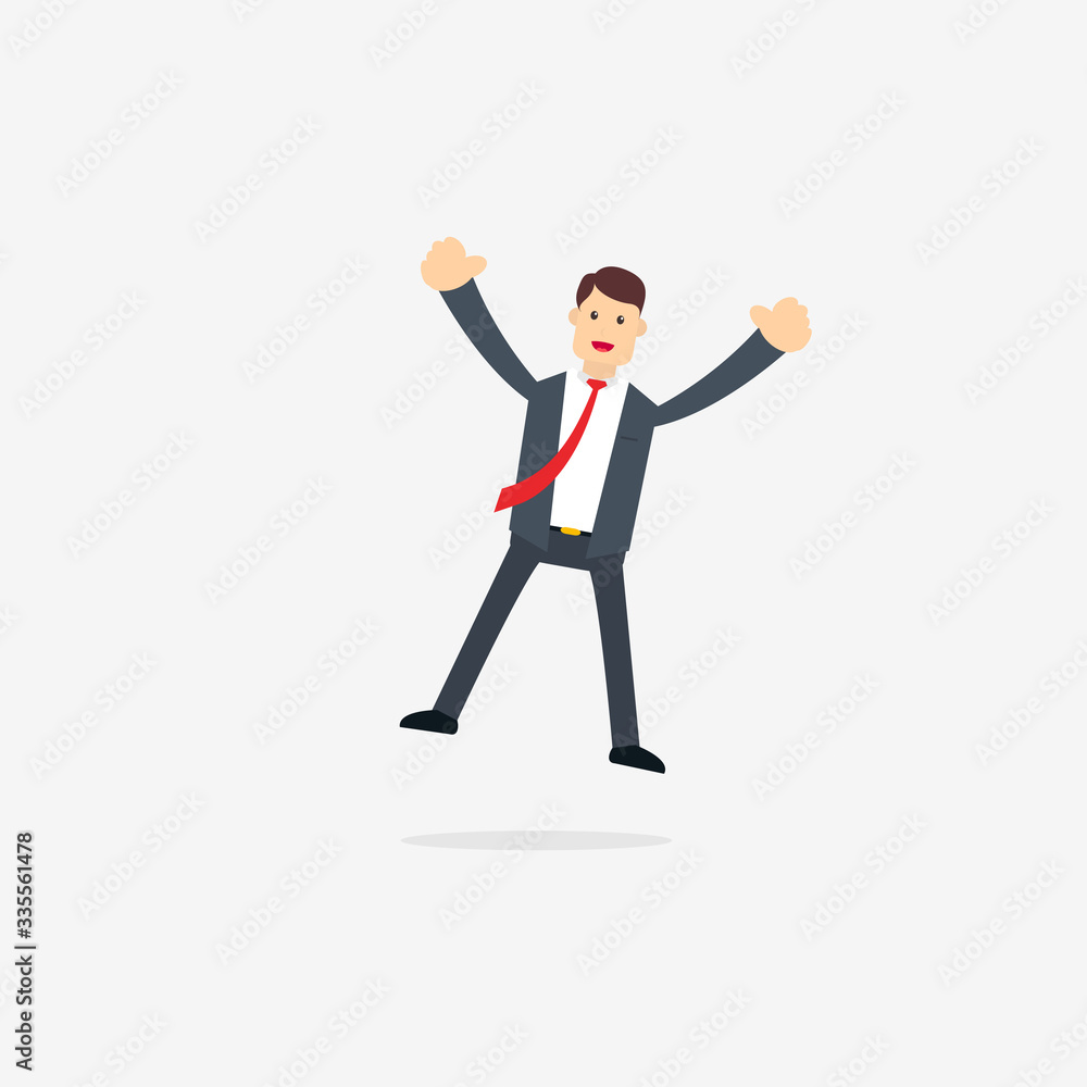 A happy businessman who is jumping A happy businessman who is jumping