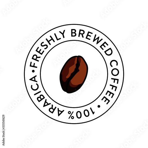 Coffee Bean Logo-Badge-Stamp - Freshly Brewed Coffee