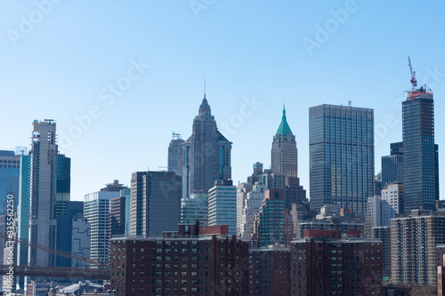 Lower Manhattan New York City Skyline Scene with Old and Modern Skyscrapers and Buildings © James