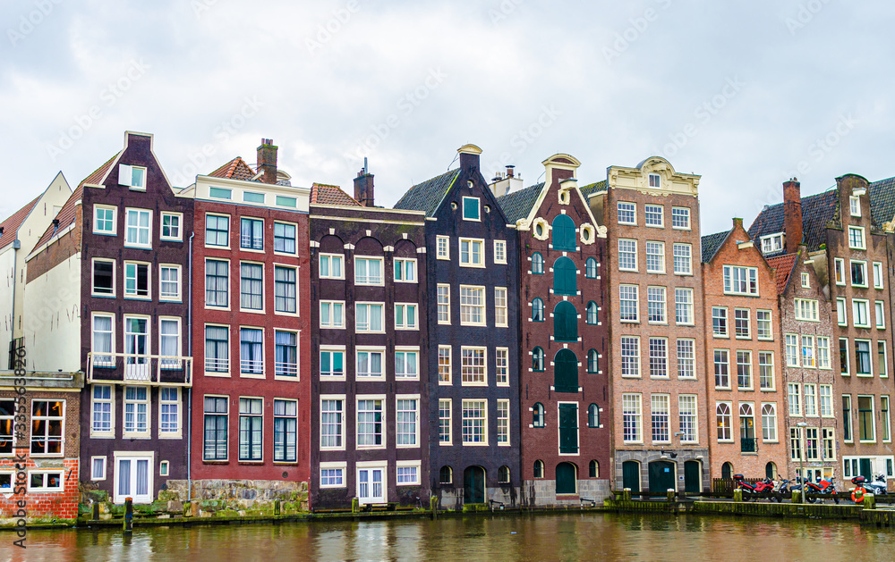 Water canals and buildings of Amsterdam.