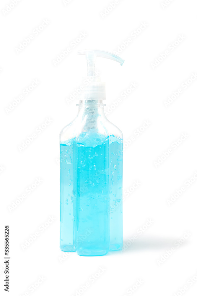 Alcohol based hand sanitizer pump bottle isolated on white. Anti bacteria and protect from Coronavirus Disease 2019 (COVID-19) virus outbreaks. Alcohol based hand sanitizer pump bottle isolated on white. Anti bacteria and protect from Coronavirus Disease 2019 (COVID-19) virus outbreaks.