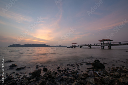 Wallpaper Mural Colorful sunset at Batu Kawan jetty. Torontodigital.ca