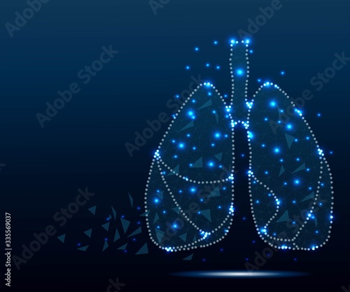human lungs, polygon, blue stars 2-1