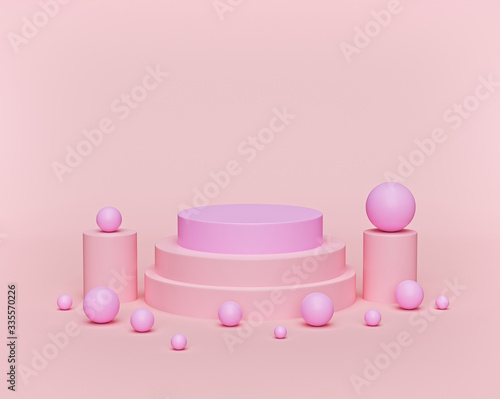 modern minimal blank podium mock up for product advertising with abstract shapes. copy space. 3d rendering