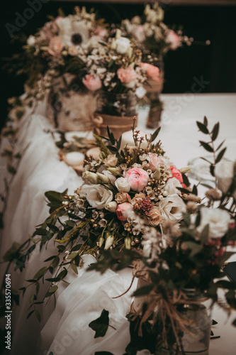 Wedding details, table decorations and flowers