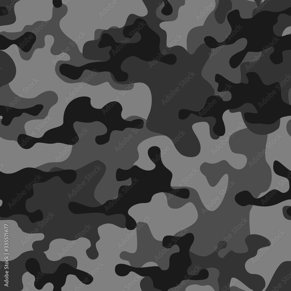 Camouflage grey seamless pattern. Military camo. Print. Vector Camouflage grey seamless pattern. Military camo. Print. Vector
