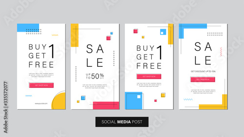 Set of editable sale banner template. Mobile banner for social media post and web/internet ads. Sale banner adversiter template. photo