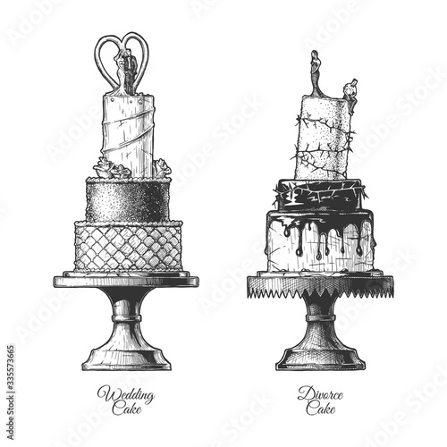 Wedding and divorce cakes
