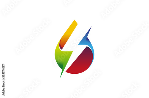 Free Download Creative Colorful Drop Thunder Logo Symbol Design Vector Illustration - GFXLoad