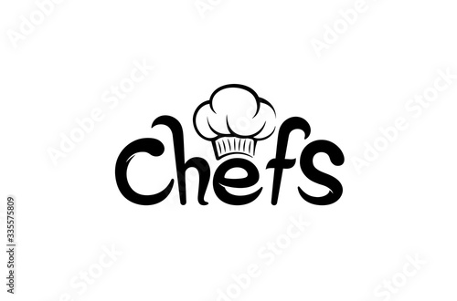 Creative Chef Hat Symbol Text Font Letter logo Symbol Design Vector Illustration