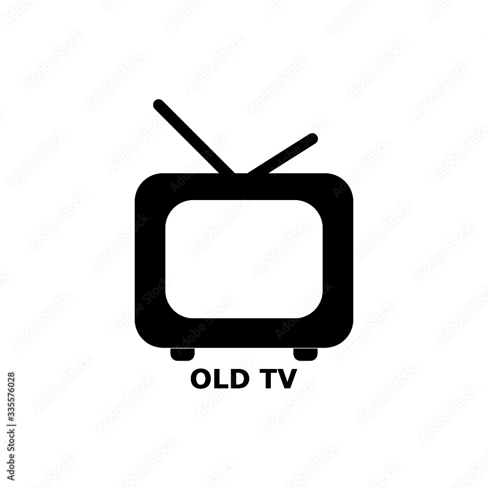 Old Tv icon isolated on white background Old Tv icon isolated on white background