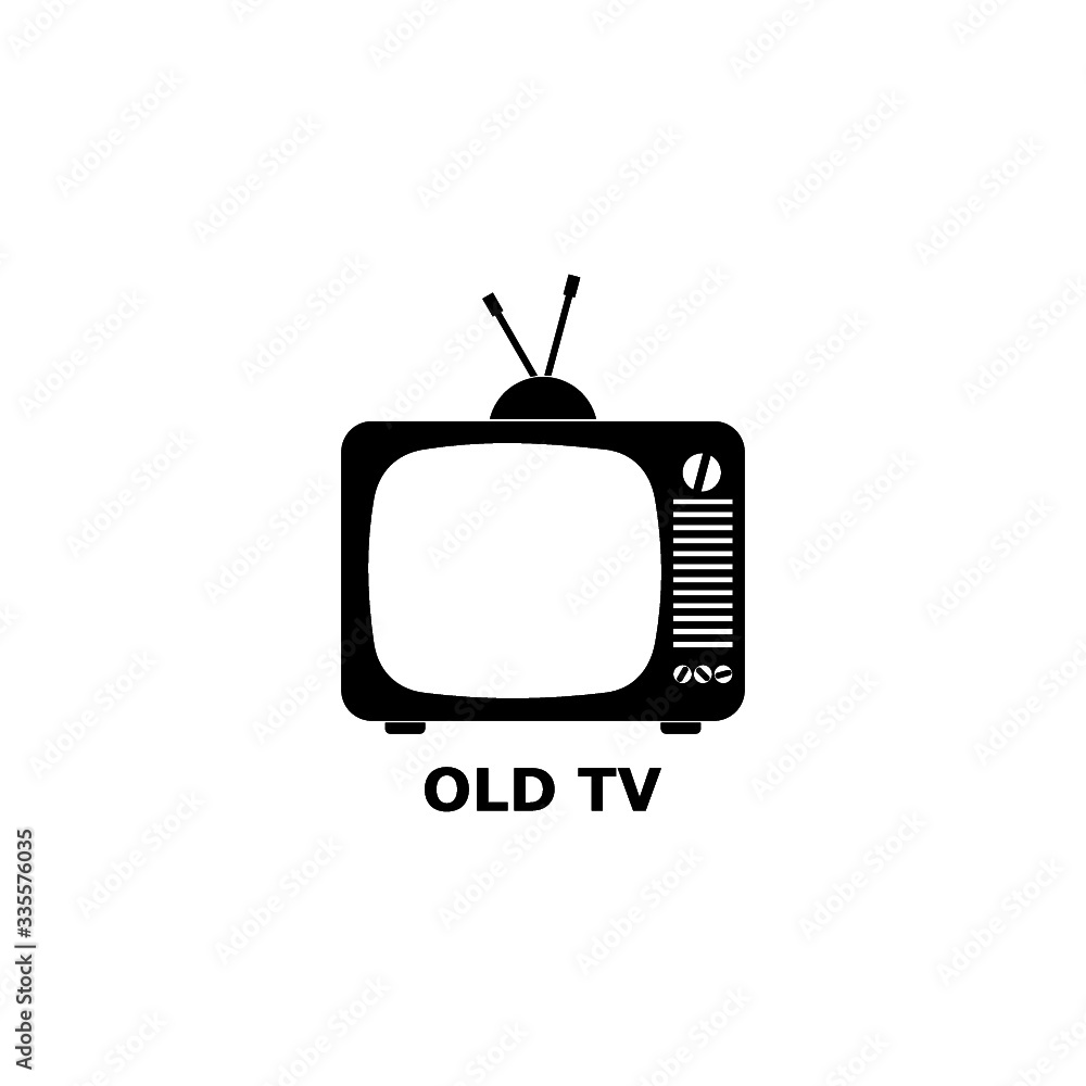 Old Tv icon isolated on white background Old Tv icon isolated on white background