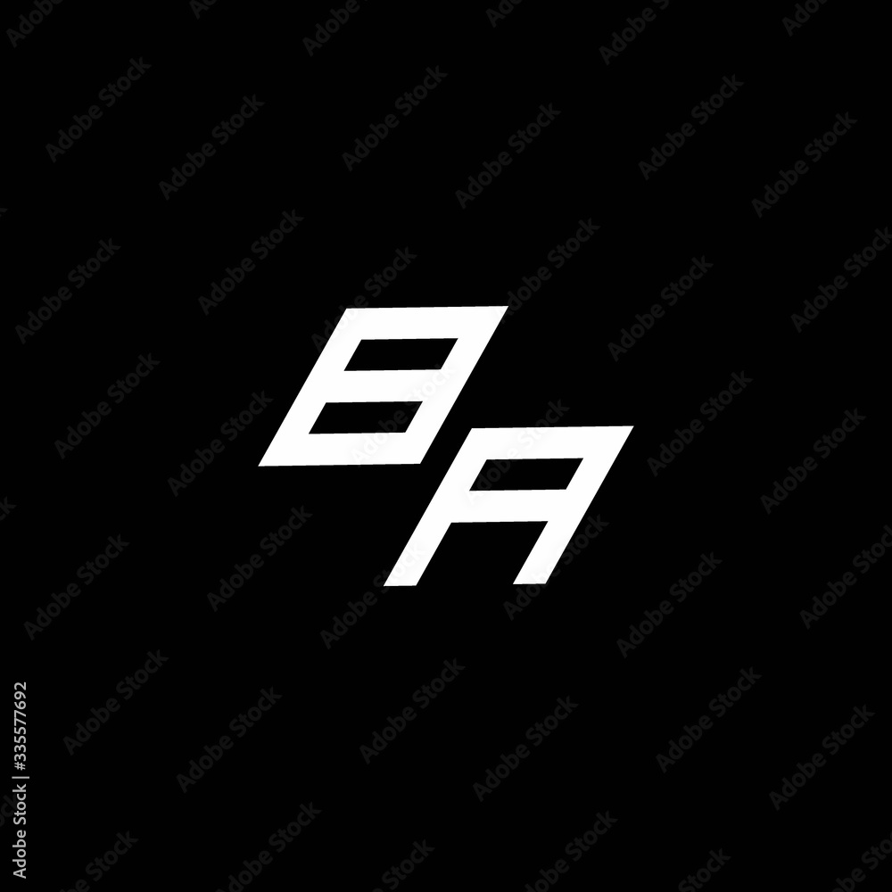 BA logo monogram with up to down style modern design template BA logo monogram with up to down style modern design template