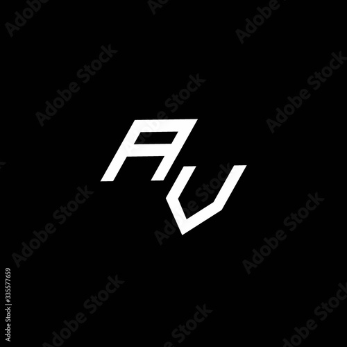 AV logo monogram with up to down style modern design template