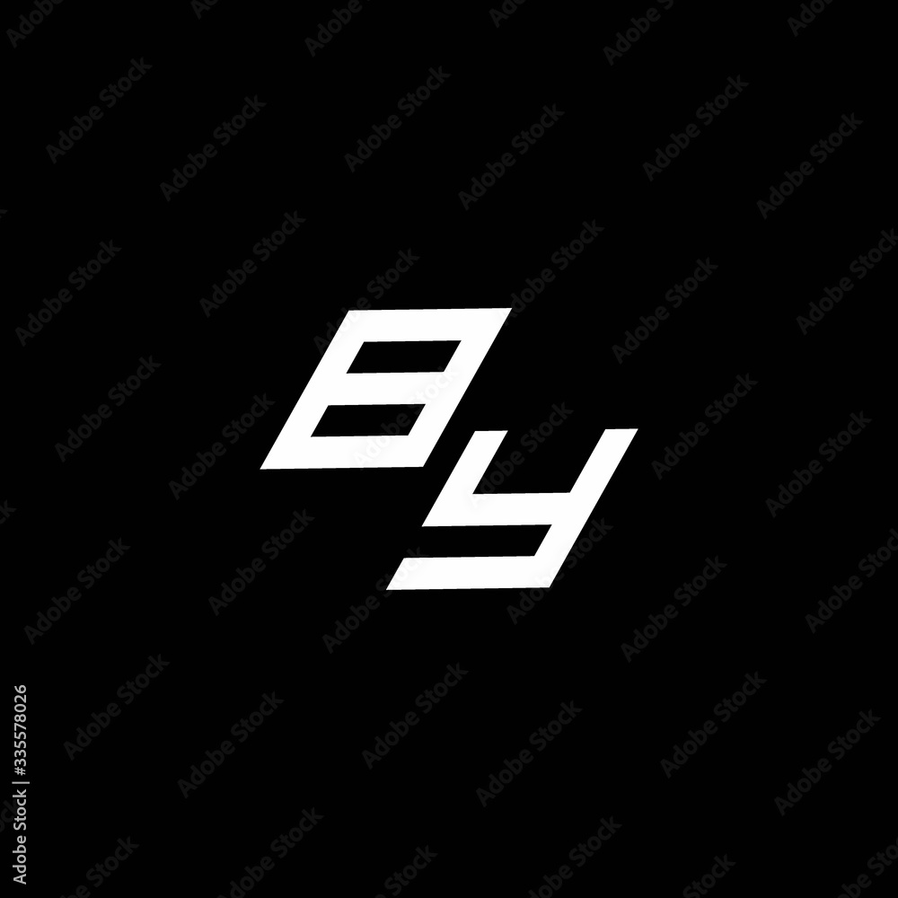 BY logo monogram with up to down style modern design template BY logo monogram with up to down style modern design template