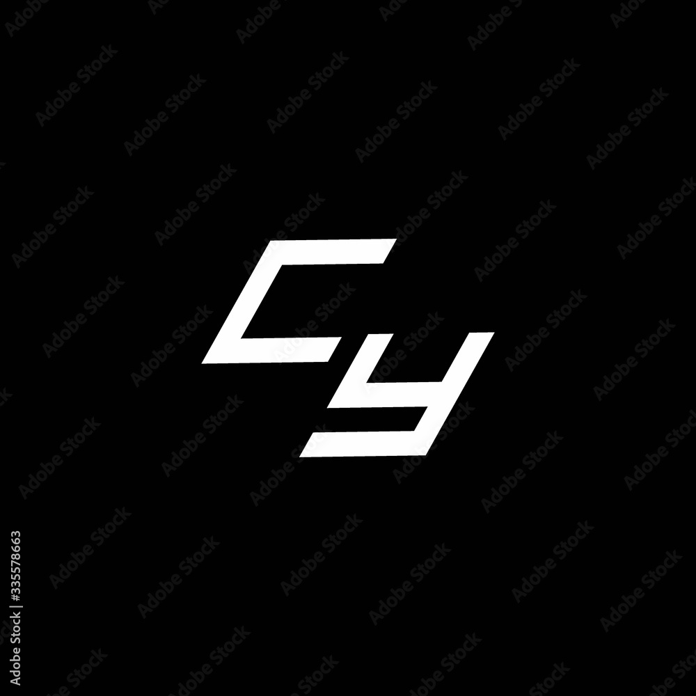 CY logo monogram with up to down style modern design template CY logo monogram with up to down style modern design template