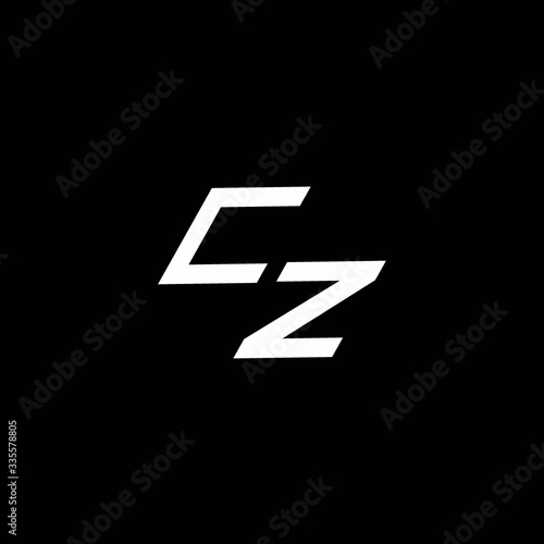 CZ logo monogram with up to down style modern design template
