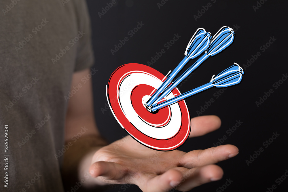 makes a dart throw on the target. The concept of persistence in business.. makes a dart throw on the target. The concept of persistence in business..