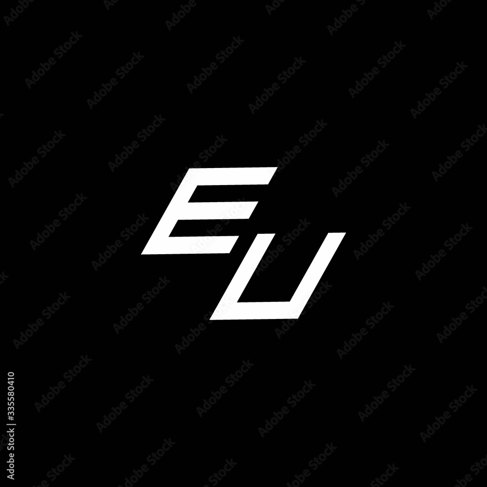 EU logo monogram with up to down style modern design template EU logo monogram with up to down style modern design template