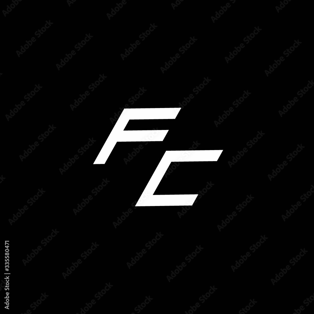 FC logo monogram with up to down style modern design template FC logo monogram with up to down style modern design template