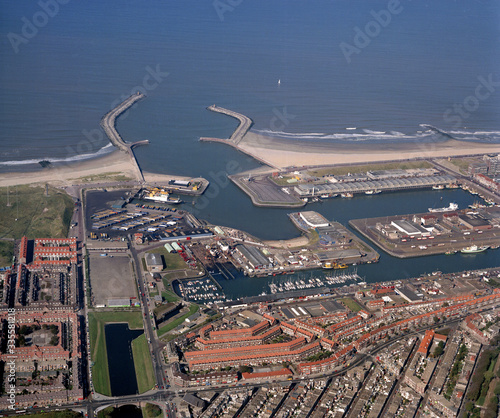 Quadro em tela The hague,Scheveningen, Holland, October 04 - 1986: Historical aerial photo of t