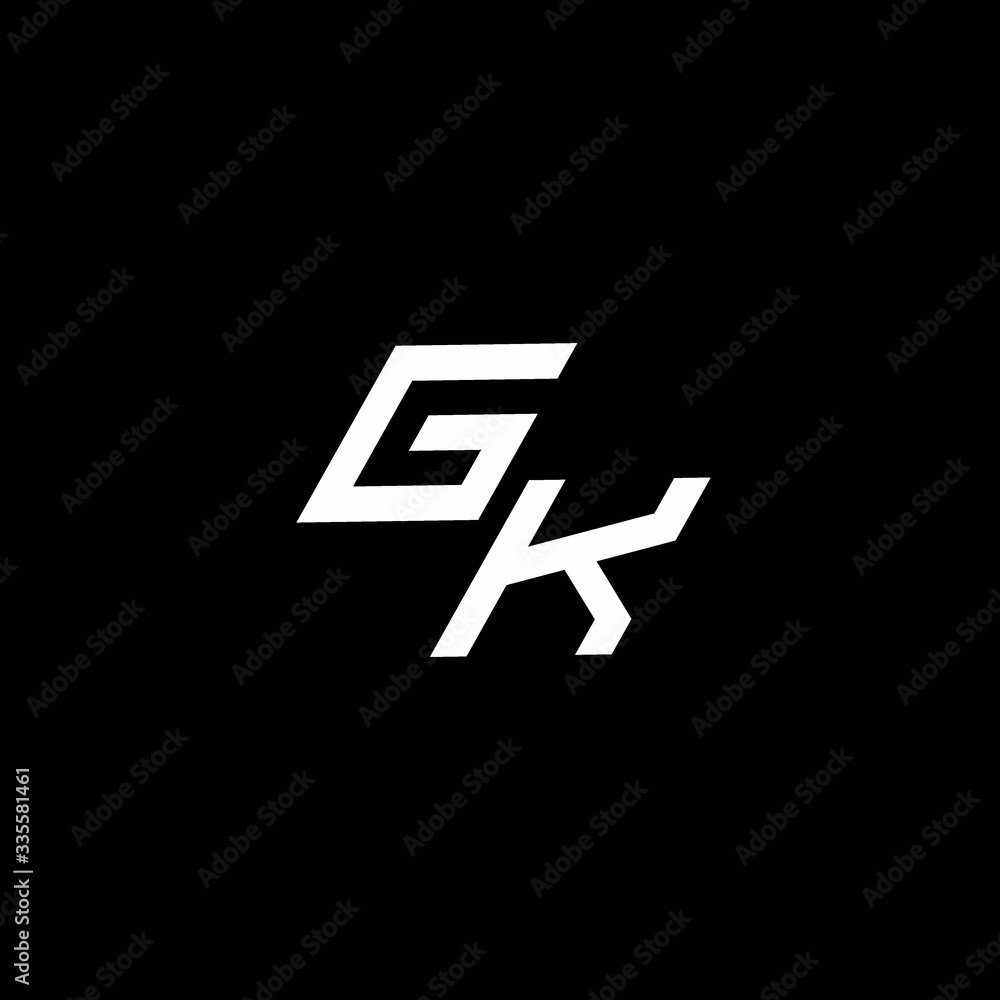 Obraz premium GK logo monogram with up to down style modern design template