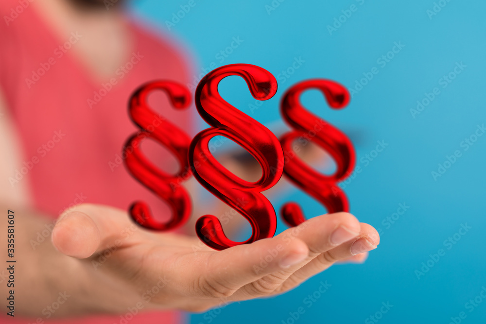 paragraph law sign digital in hand 3d paragraph law sign digital in hand 3d