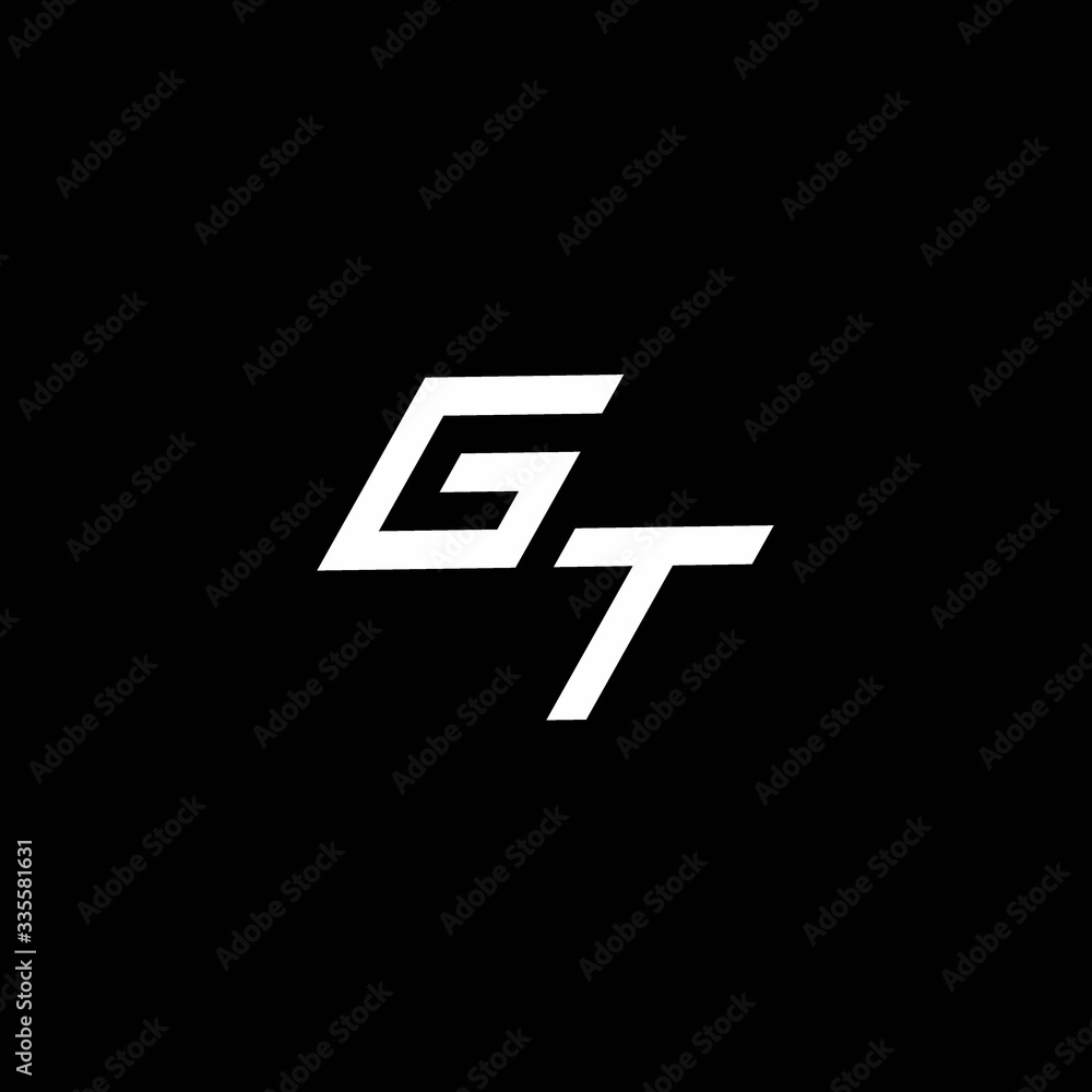 GT logo monogram with up to down style modern design template GT logo monogram with up to down style modern design template