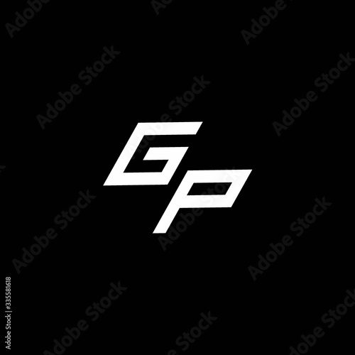 GP logo monogram with up to down style modern design template
