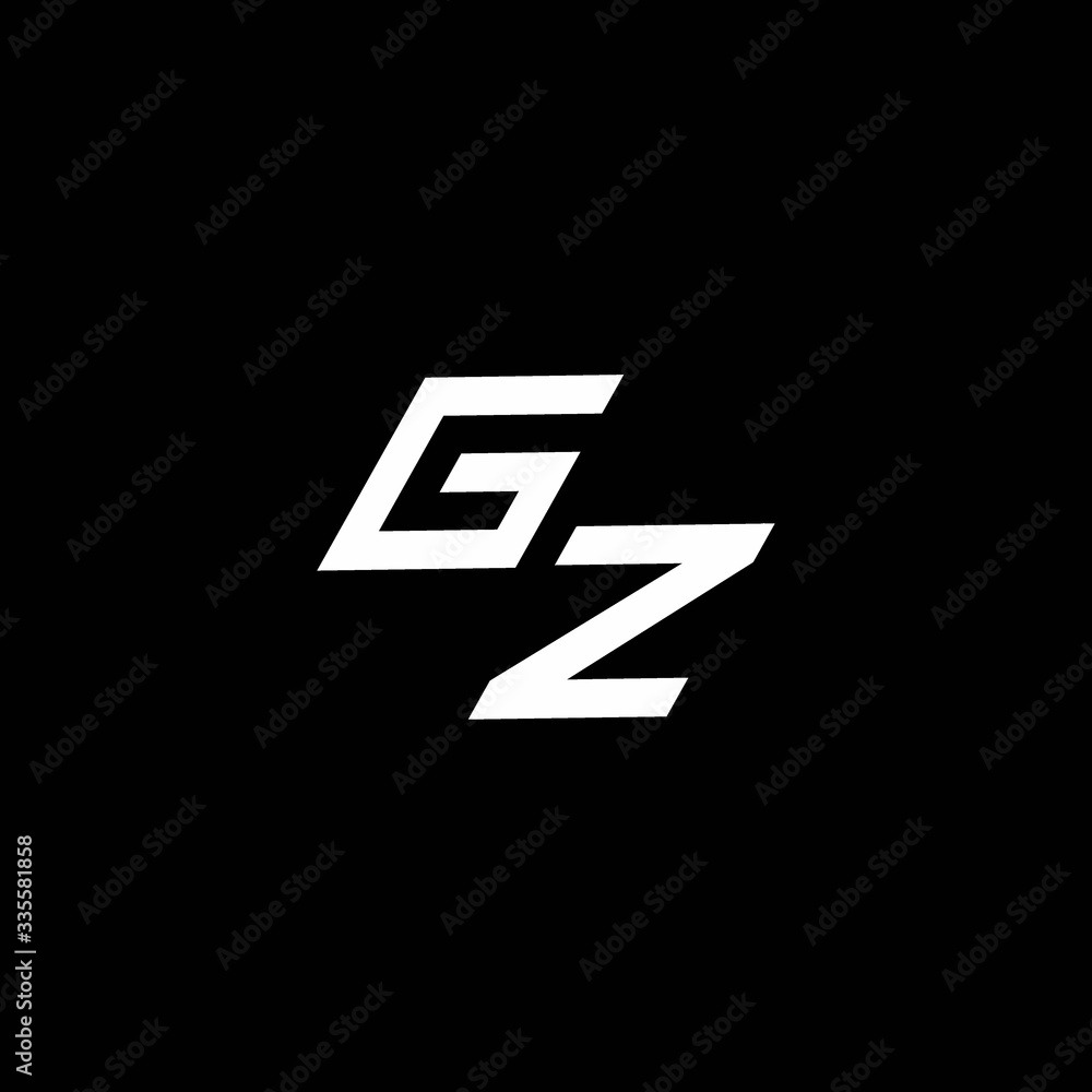 Fototapeta premium GZ logo monogram with up to down style modern design template