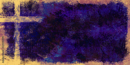 Photography light cross on dark background in roughly painted style, with copy space