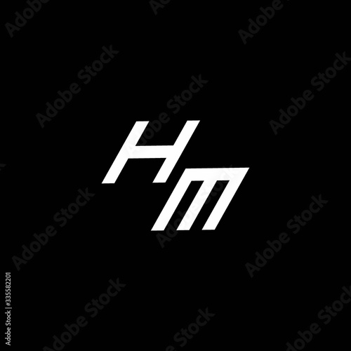 HM logo monogram with up to down style modern design template